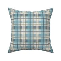 winter plaid - ice blue and beige