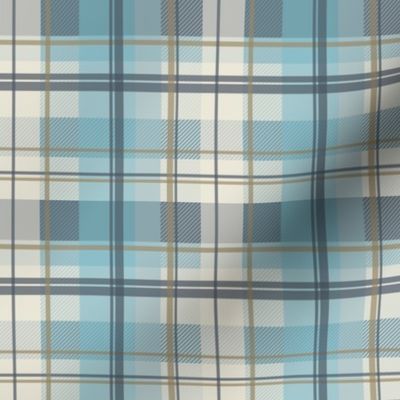 winter plaid - ice blue and beige