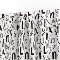 Various lettering seamless pattern