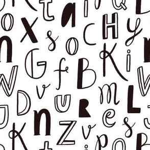 Various lettering seamless pattern