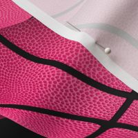 girly pink basketballs on black - Large