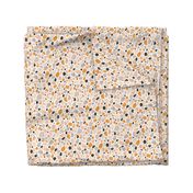 Terrazzo grey, orange and pink pebbles seamless pattern