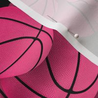 girly pink basketballs on black - Small