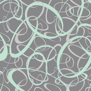 funky loops pattern - mint on gray 