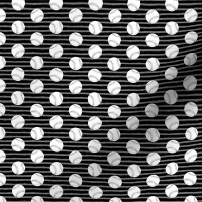 (micro scale) baseballs - monochrome stripes C19BS