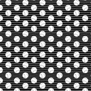 (micro scale) baseballs - monochrome stripes C19BS