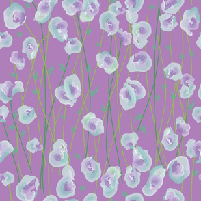Watercolor paint flowers lilac