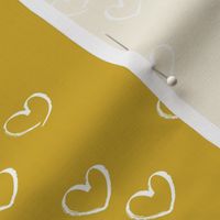 Sweet little love hearts valentine and romantic wedding heart print mustard yellow gender neutral