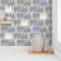 Splish Splash Elephants - Grey