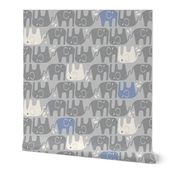 Splish Splash Elephants - Grey