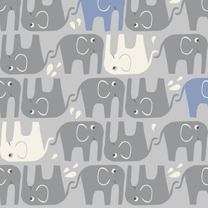 Splish Splash Elephants - Grey