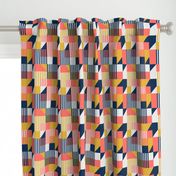 Bauhaus 100 years geometrics coral yellow navy