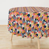 Bauhaus 100 years geometrics coral yellow navy