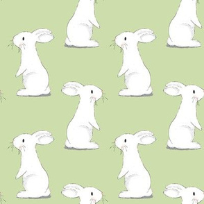 Bunny Rabbits - small scale on Green