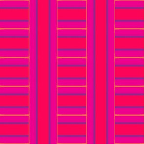 F-Hot Coral Stripes and Stripes