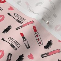 SMALL - makeup lipstick eyelashes beauty fabric valentines day pink