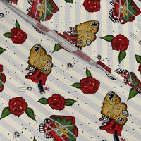 Rockabilly tattoo fabric