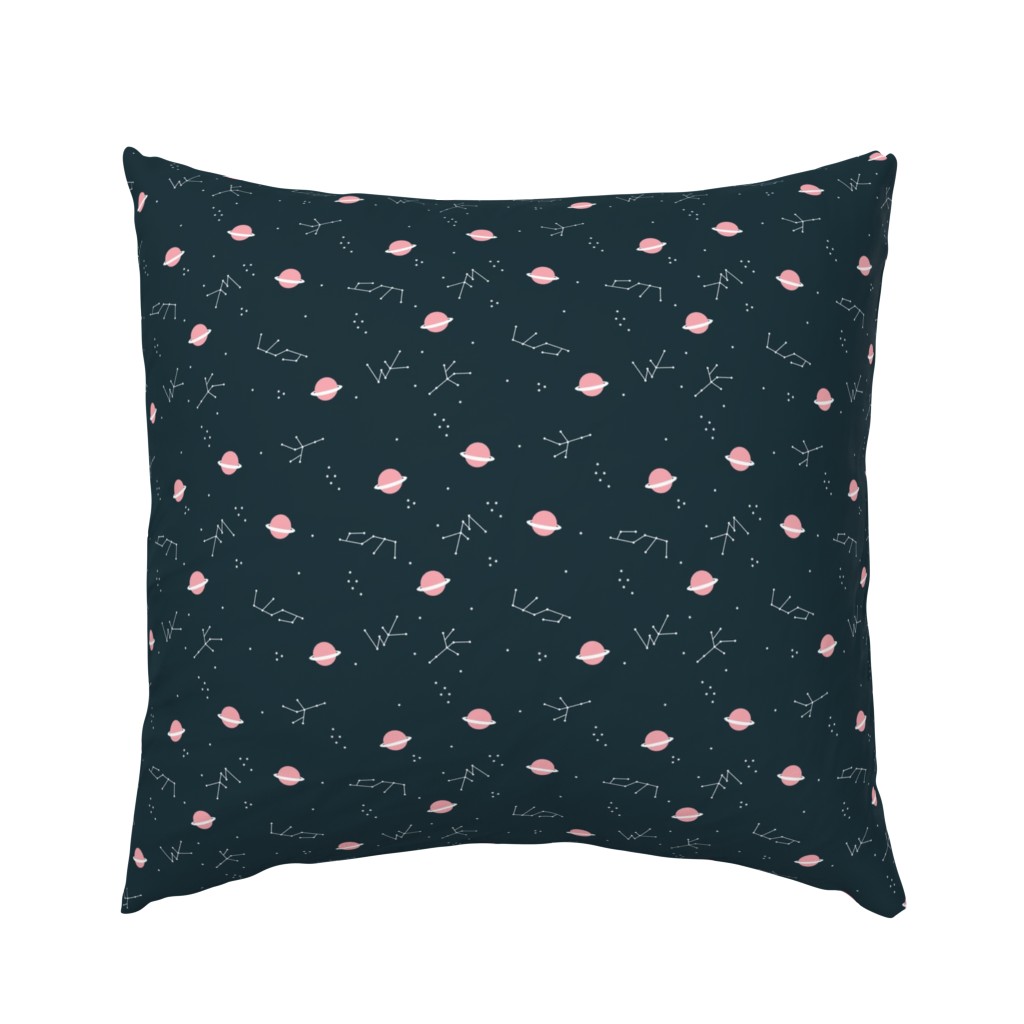 Magic universe cool galaxy zodiac planet print with moon and stars space gender neutral pink