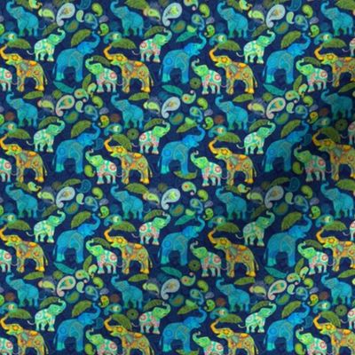 TINY ASIAN ELEPHANTS BLUE