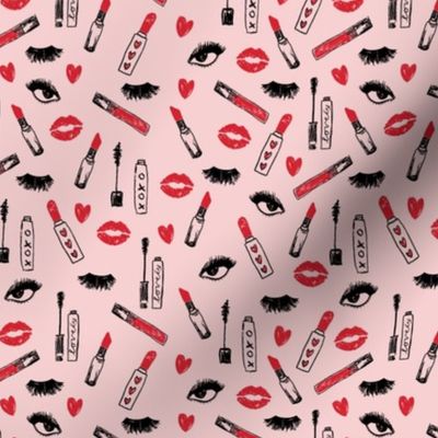 makeup fabric - lipstick fabric, lips fabric, beauty fabric, mascara, eyes, eyelashes, lashes - blush