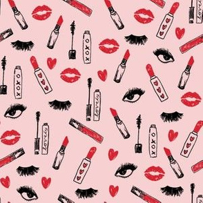 makeup fabric - lipstick fabric, lips fabric, beauty fabric, mascara, eyes, eyelashes, lashes - blush