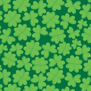 St Patrick's Day Clover Shamrock Green Four Leaf Clover on Green