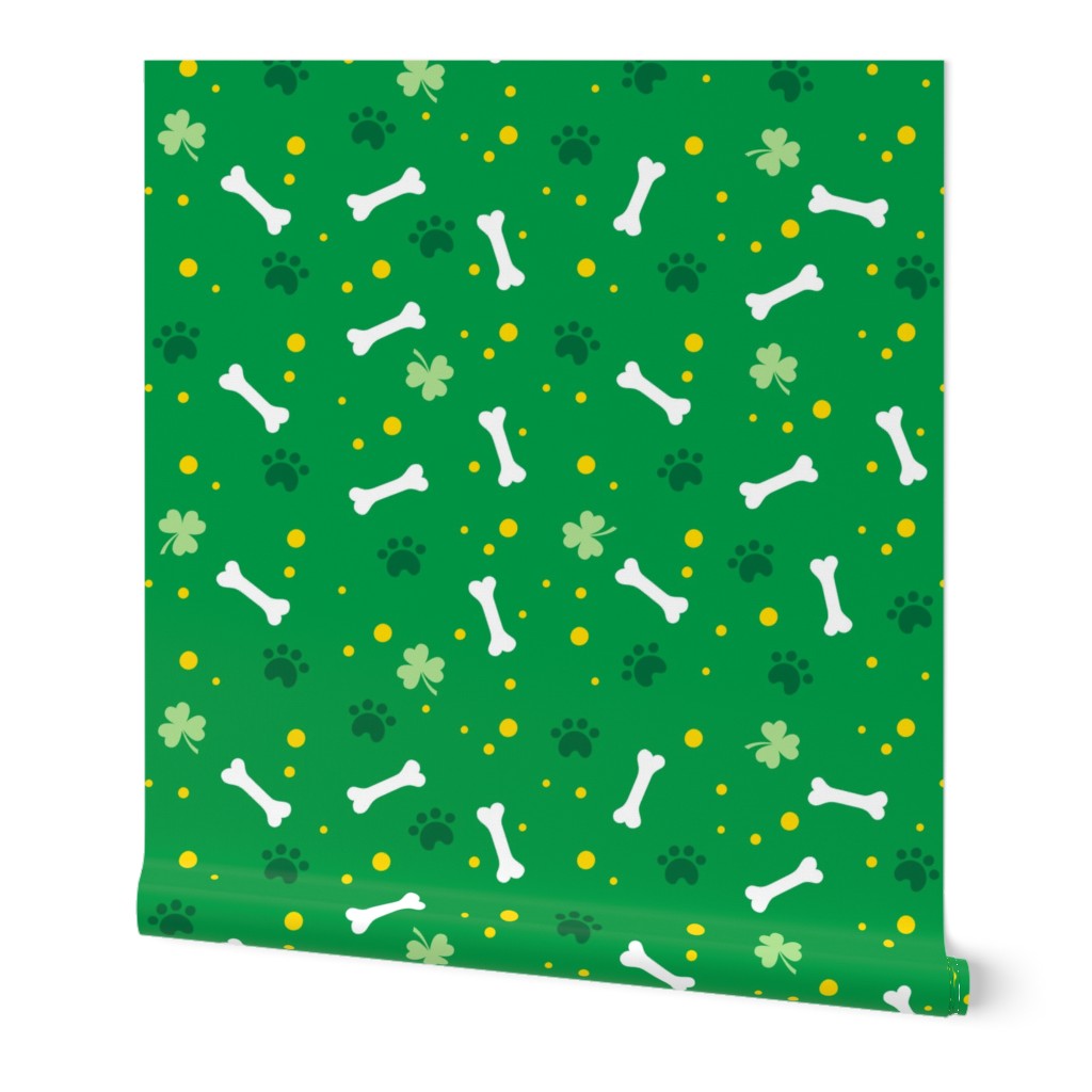 Saint Patricks Day Dog Bone Shamrock Clover Green-01