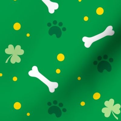 Saint Patricks Day Dog Bone Shamrock Clover Green-01