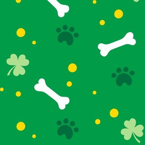 Saint Patricks Day Dog Bone Shamrock Clover Green-01