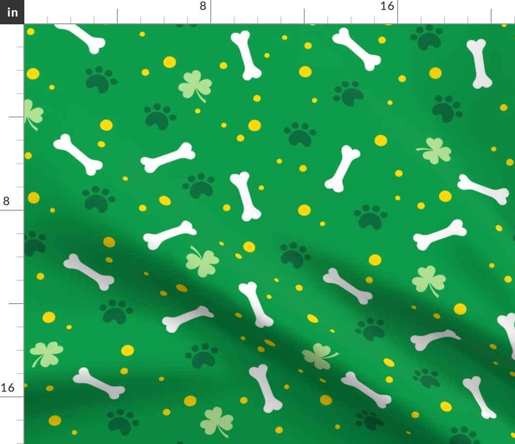 Saint Patricks Day Dog Bone Shamrock Clover Green-01