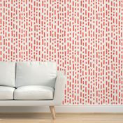 dashes fabric - coral fabric, living coral fabric, pantone fabric, - white