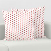 polka dot fabric - coral fabric, living coral fabric, color o f the year fabric - coral - white