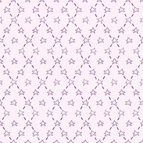 Purple doodle stars on a pink background