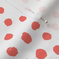 dots painted fabric - coral fabric, living coral fabric, pantone fabric, color of the year fabric - white