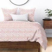 dots painted fabric - coral fabric, living coral fabric, pantone fabric, color of the year fabric - white