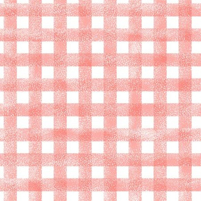 grid fabric - painted grid fabric, coral fabric, living coral fabric, pantone fabric, nursery fabric