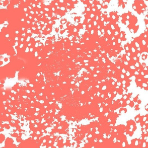 painted abstract fabric - coral fabric, painted fabric, painterly fabric, living coral fabric, pantone fabric