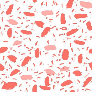 abstract painterly fabric - mark-making fabric, painted fabric, abstract fabric, coral fabric, living coral fabric, pantone fabric