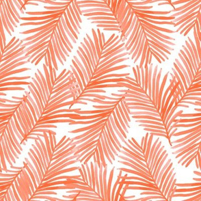 palm print - coral palm, palms, living coral, tropical print, color of the year, 2019