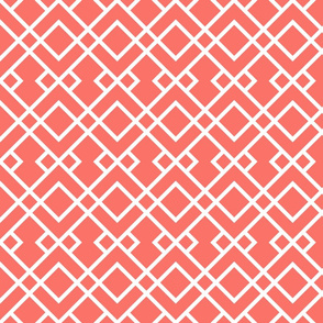 trellis fabric - coral fabric, living coral fabric, pantone fabric, color of the year fabric, home decor fabric - trellis