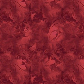 Ruby Red Abstract Feathers Pattern