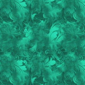 Aventurine Teal Blue Abstract Feathers