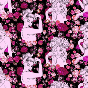 Pinup Rockabilly Style Fabric, Wallpaper and Home Decor
