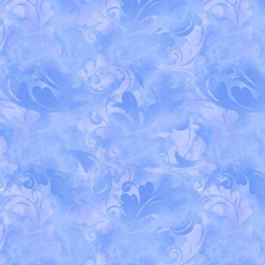 Periwinkle Blue Abstract Feathers Pattern