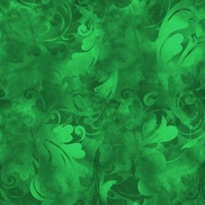 Emerald Green Abstract Feather Pattern