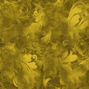 Citrine Yellow Abstract Feather Pattern