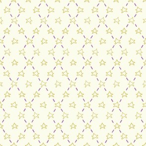 Yellow doodle stars and purple dashes