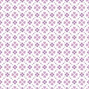 Purple heart shape flowers and dots