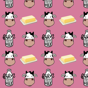 Pink Cows Milk and Butter