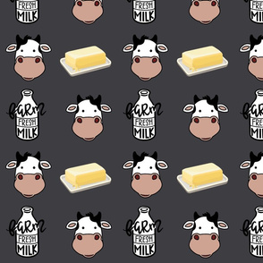 Dark Grey Cows Milk and Butter